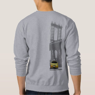Back Print New York City Nyc Brooklyn Bridge Mens Sweatshirt