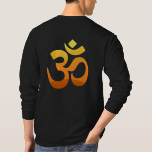 Back Print Om Mantra Symbol Yoga Mens Long Sleeve T-Shirt