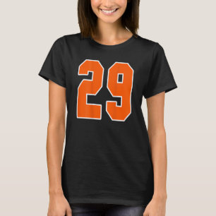 Back Print Orange Sports Block Number 29 For Sport T-Shirt