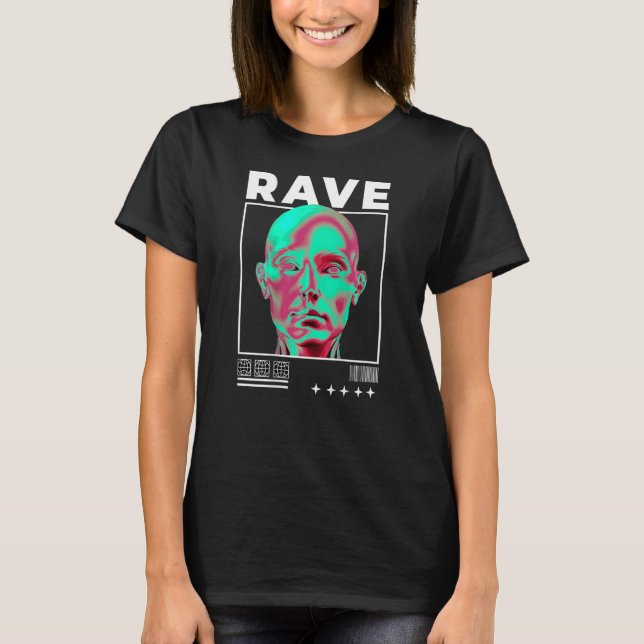 Back Print Rave High Tech Minimal Techno Hardtechn T-Shirt (Front)