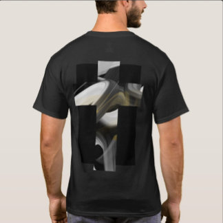 Back Print T-Shirt Trend Abstract Black White