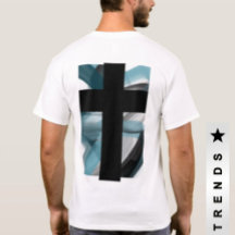 Back Print T-Shirt Trend Abstract Blue Ocean
