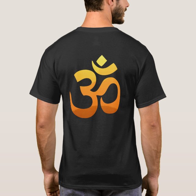 Back Print Yoga Om Mantra Symbol Meditation Men's T-Shirt (Back)