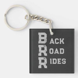 "Back Road Rides" Logo Grey Lettering Keychain
