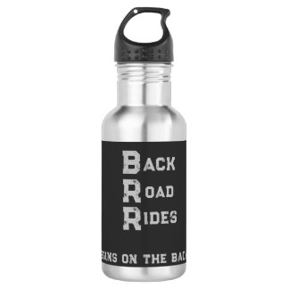 "Back Road Rides" Logo & Slogan Grey Lettering 532 Ml Water Bottle