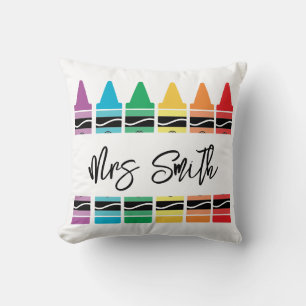 back School Rainbow Teacher Life Throw Pillow