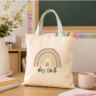 back School Rainbow Teacher Life Tote Bag