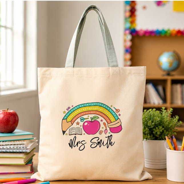 back School Rainbow Teacher Life Tote Bag (back School Rainbow Teacher Life Tote Bag)