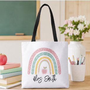 back School Rainbow Teacher Life Tote Bag