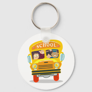BACK SCHOOL SCHOOLBUS BUS STUDENTS TRANSPORTATION KEYCHAIN