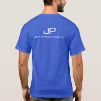Back Side Print Monogram Name Mens Deep Royal Blue
