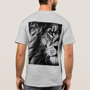 Back Side Print Template Pop Art Lion Face Mens T-Shirt