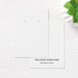 Back Text White Plain Simple Custom Earring Card