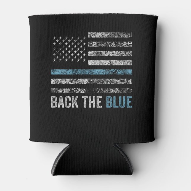 Back the Blue American Diabetes Patriotic Flag Can Cooler (Front)