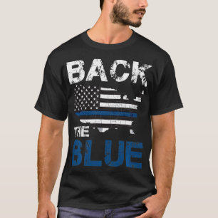 Back The Blue Defend the Police American Flag USA T-Shirt