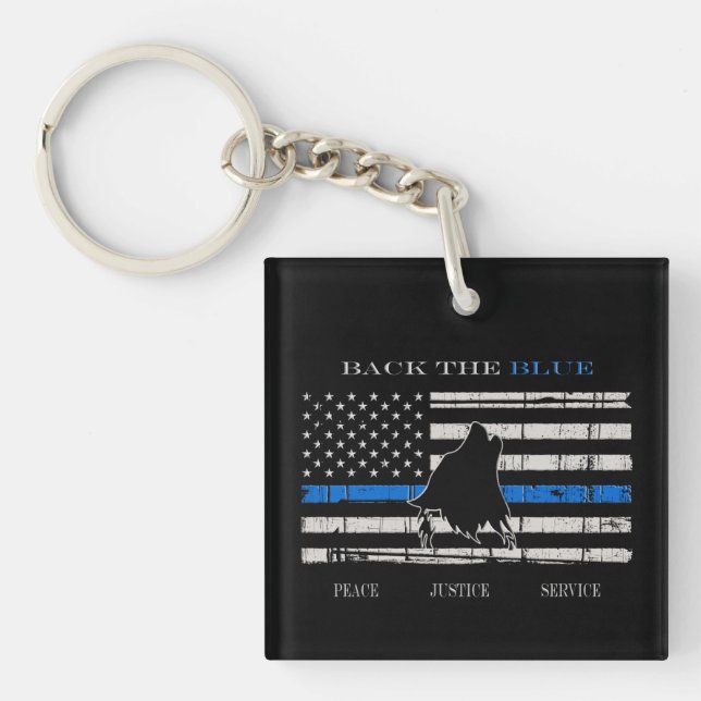 Back the Blue Keychain (Front)