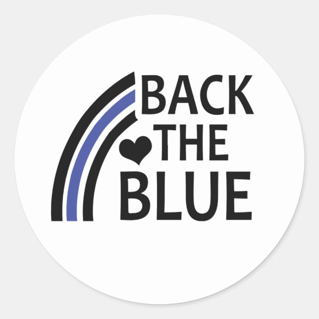 Back The Blue Police Rainbow Classic Round Sticker (Front)