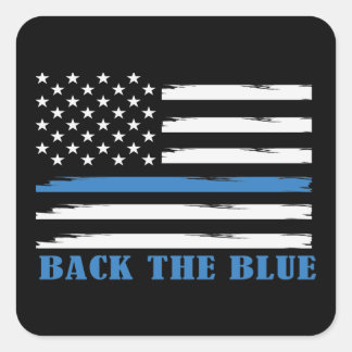 Back The Blue Square Sticker