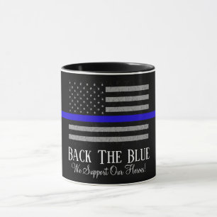 BACK THE BLUE SUPPORT POLICE MUG