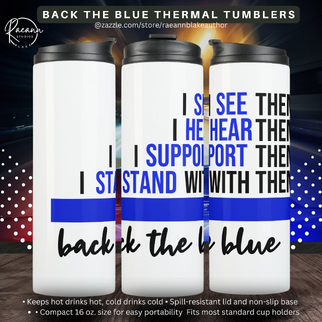 Back the Blue Thermal Tumbler (Creator Uploaded)