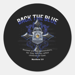 Back the Blue Thin Blue Line Flag Patriotic Police Classic Round Sticker
