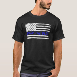 Back The Blue USA Flag for Unisex Police Officer T-Shirt