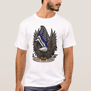 Back the Blue USA Police Blue Line Flag With Eagle T-Shirt