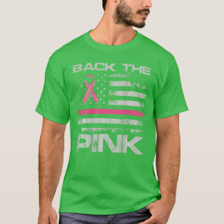 Back The Pink American Flag Awareness onback Women T-Shirt