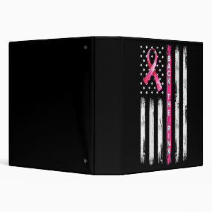 Back The Pink Ribbon American Flag Breast Cancer A Binder