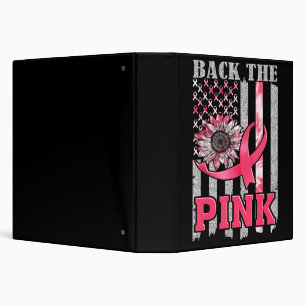 Back The Pink Ribbon Flag Breast Cancer Awareness Binder