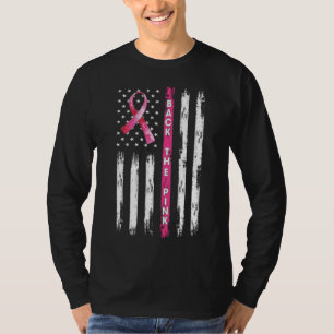 Back The Pink Ribbon Flag Breast Cancer Awareness T-Shirt