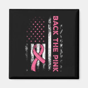 Back The Pink Us Flag Breast Cancer Awareness Wome Magnet