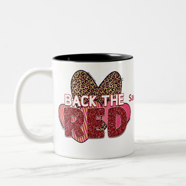 Back The Red Firefighter's  Two-Tone Coffee Mug (Left)