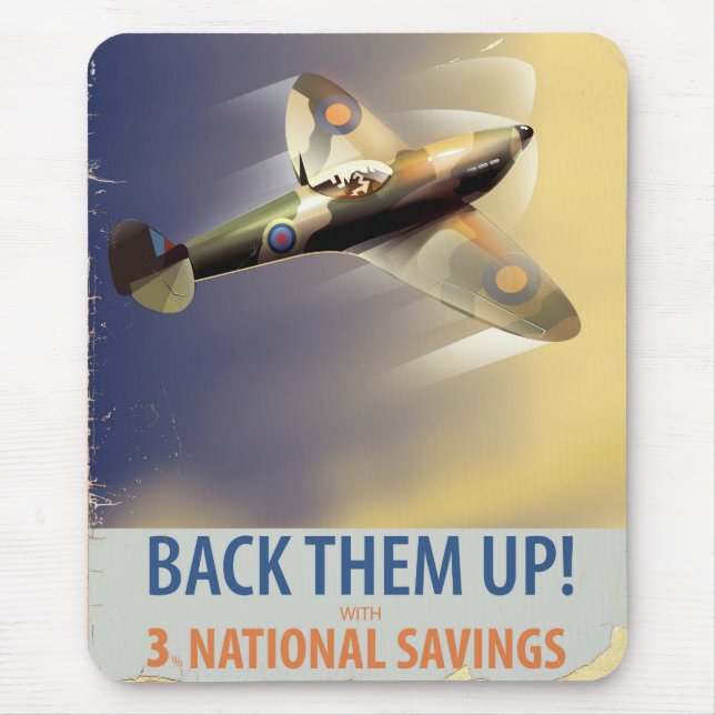 Back them up! WW2 poster Mouse Pad (Front)