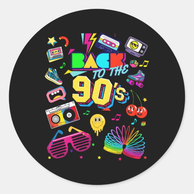 Back To 90'S 90'S Classic Round Sticker (Front)