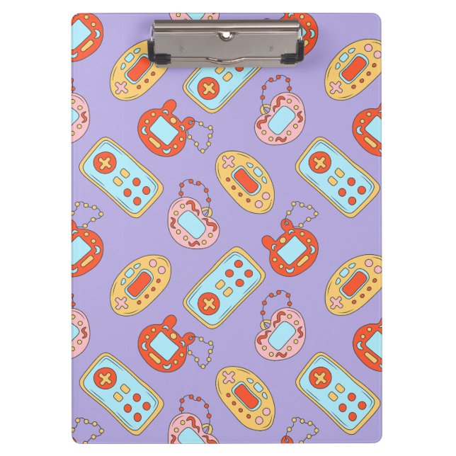 Back to 90s - Colourful Y2K Tamagotchi Toys Clipboard (Front)