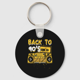 Back To 90s Retro Vintage Cassette Tape Gift Keychain