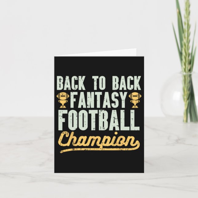 Back To Back Fantasy Football Champion Gridiron Le Card (Front)