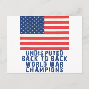 Back to Back World War Champions Postcard