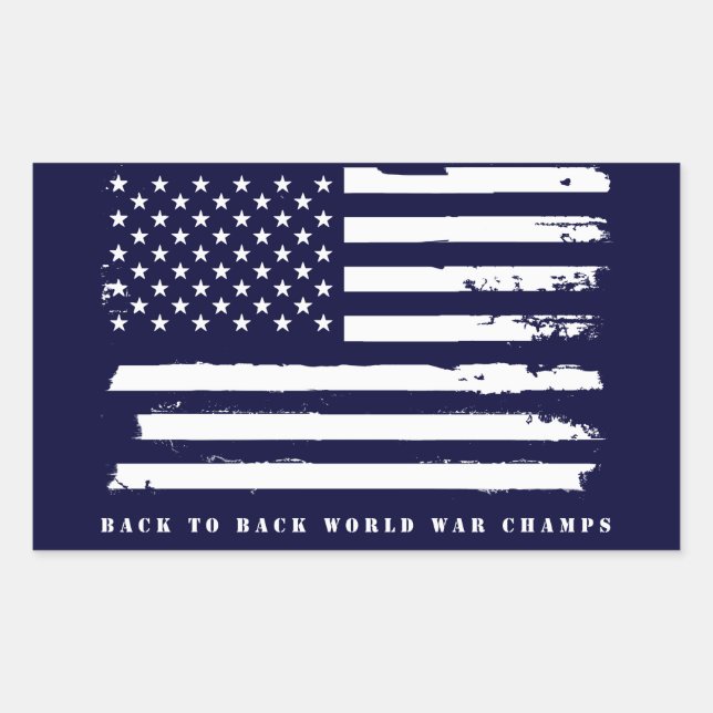 Back to Back World War Champs, American Flag Sticker (Front)