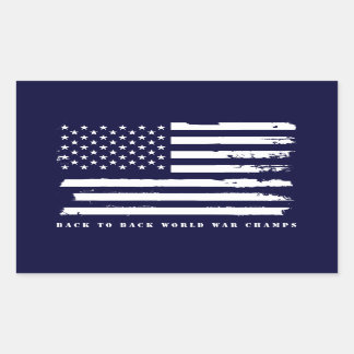 Back to Back World War Champs, American Flag Sticker