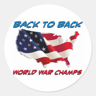 Back to Back World War Champs Classic Round Sticker