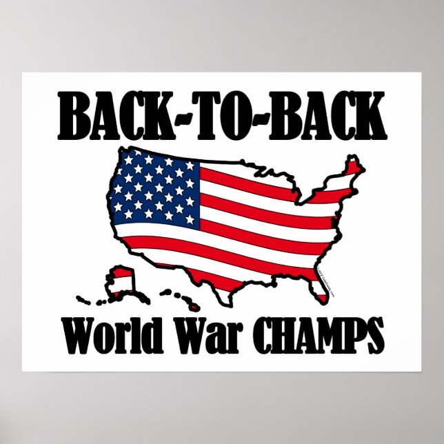 Back-To-Back WW Champs, USA Shape Poster (Front)