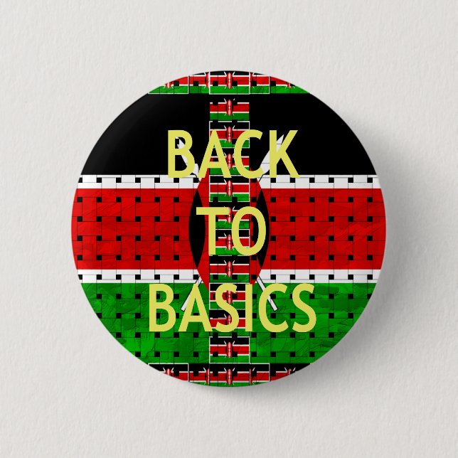 Back to Basics: Kenya Flag Themed Weaving Culture 2 Inch Round Button (Front)