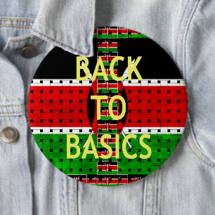 Back to Basics: Kenya Flag Themed Weaving Culture 6 Inch Round Button