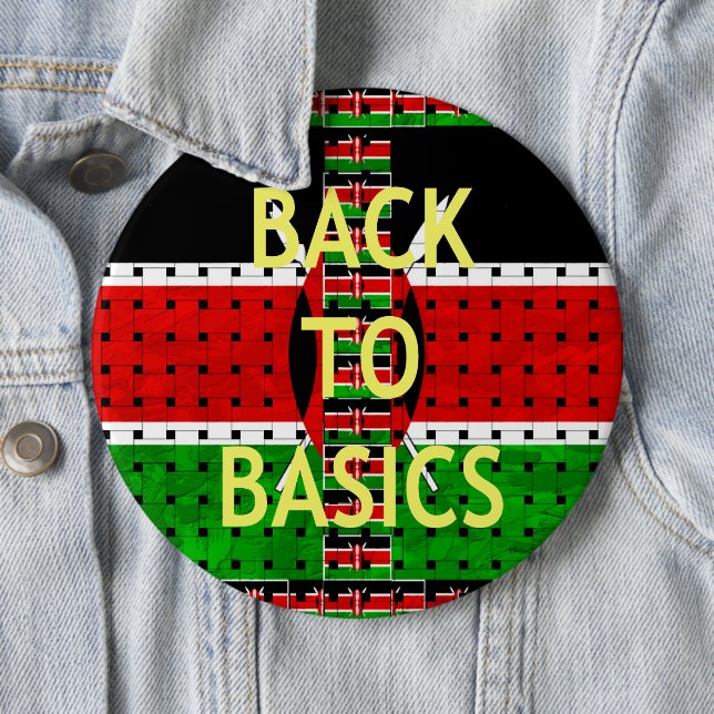 Back to Basics: Kenya Flag Themed Weaving Culture 6 Inch Round Button (In Situ)