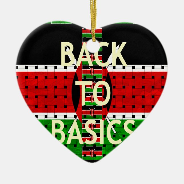 Back to Basics: Kenya Flag Themed Weaving Culture Ceramic Ornament (Front)