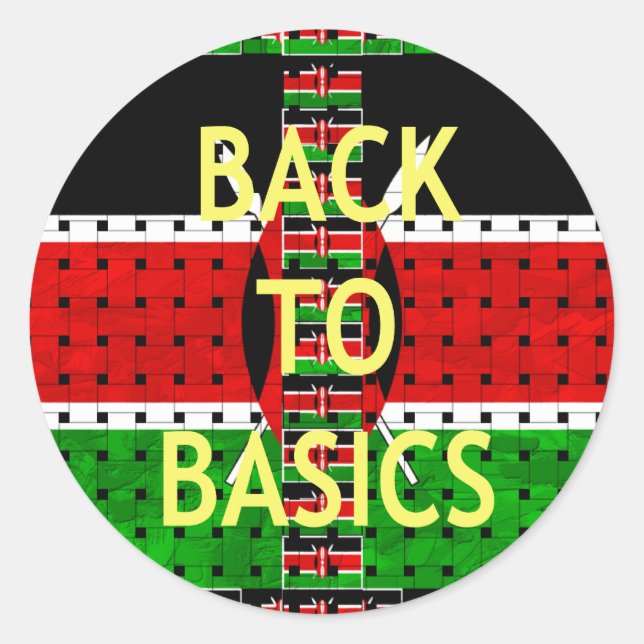 Back to Basics: Kenya Flag Themed Weaving Culture Classic Round Sticker (Front)