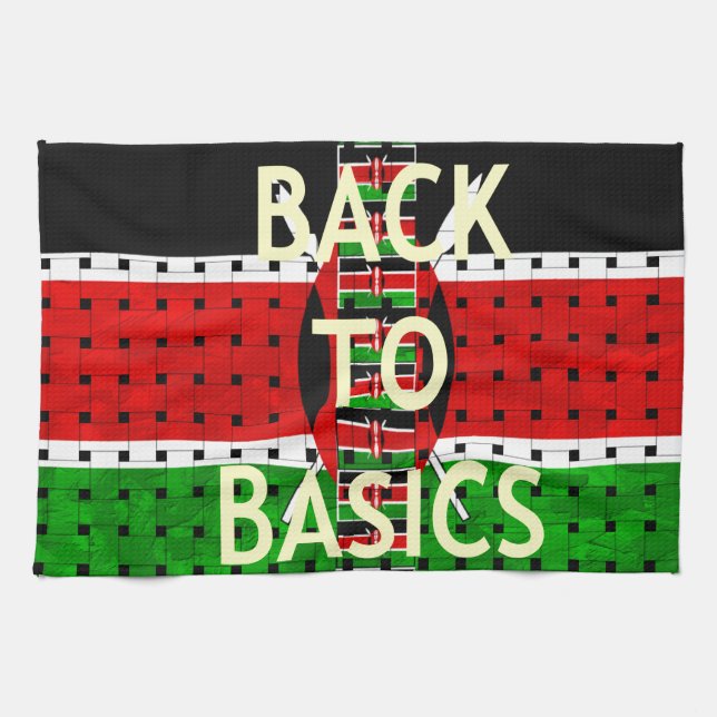 Back to Basics: Kenya Flag Themed Weaving Culture Kitchen Towel (Horizontal)