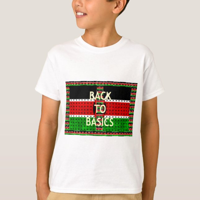 Back to Basics: Kenya Flag Themed Weaving Culture T-Shirt (Front)